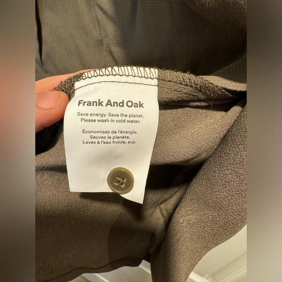 Frank & Oak The Camp Collar Blouse in Dark Khaki - Picture 9 of 14